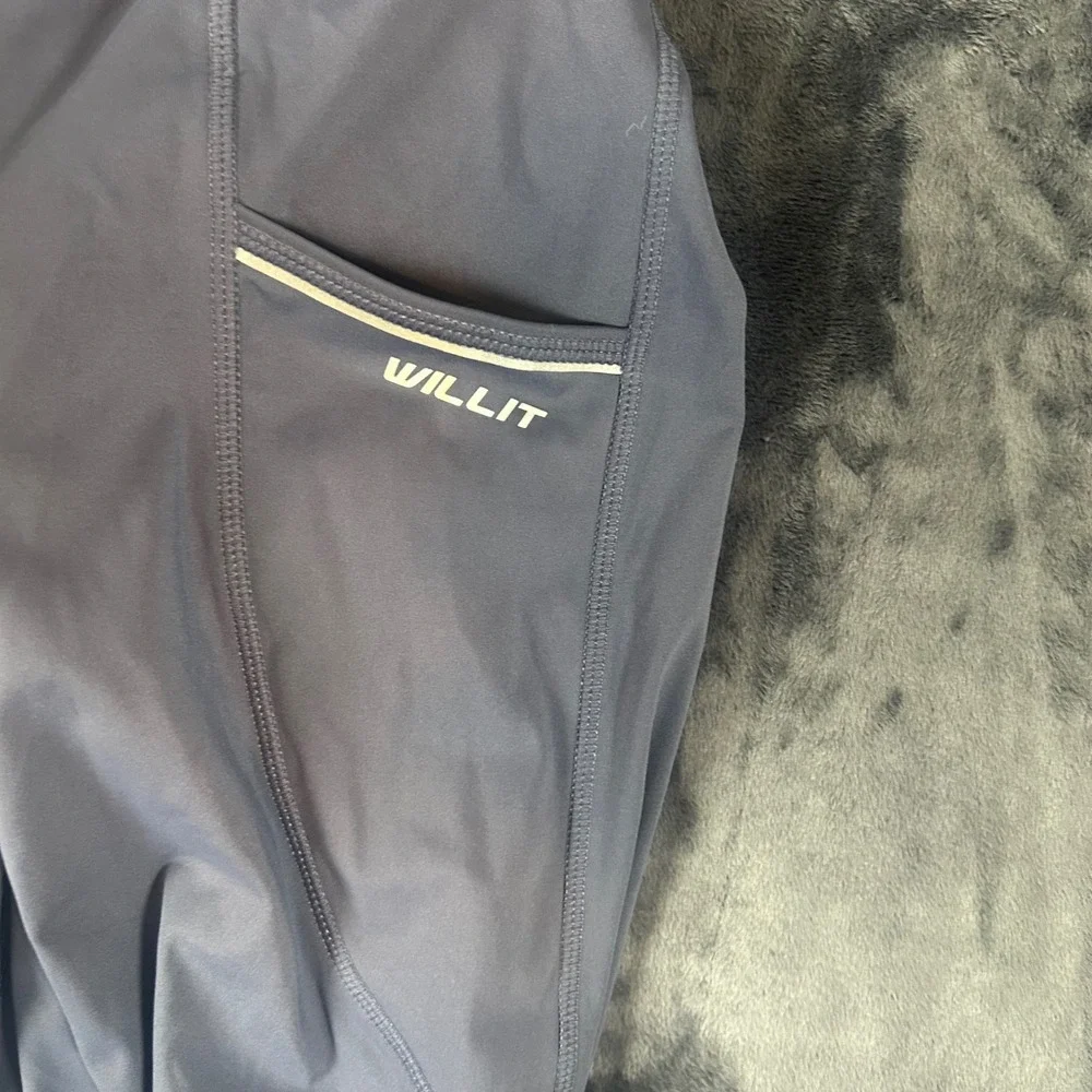 Willit‎ Compression Leggings Mens Small Gray Athletic Tights Pockets